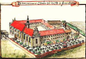 Dominicaner Closter zu Heil + in Franckstin - Klasztor Franciszkanw w. Krzya, widok oglny